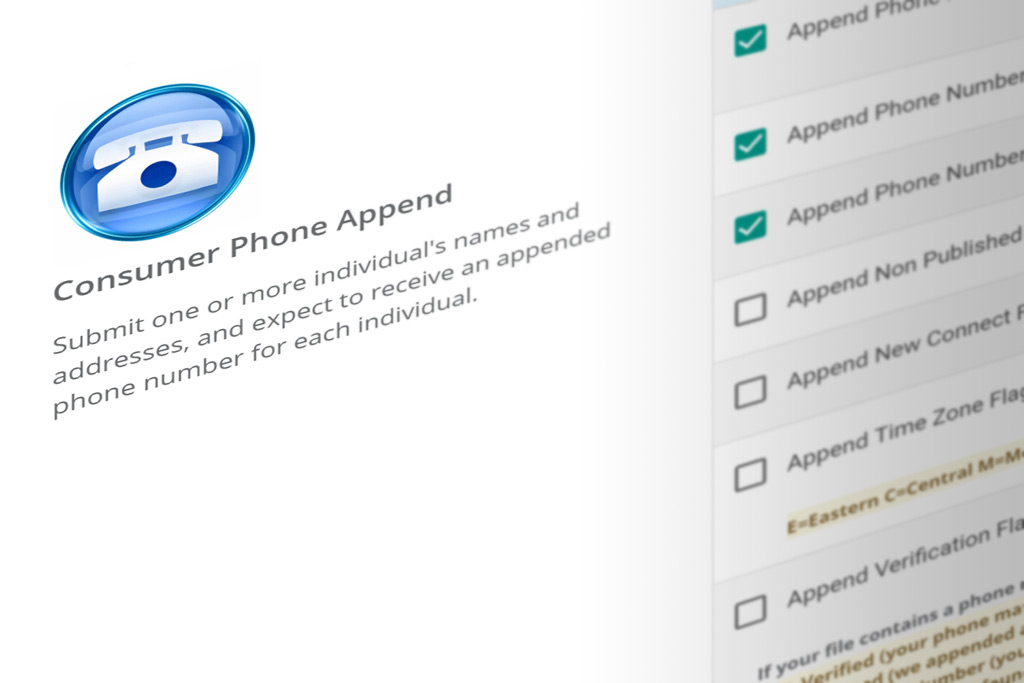 DIY Portal phone append services