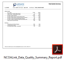 NCOALink Change Of Address Data Quality Summary Report